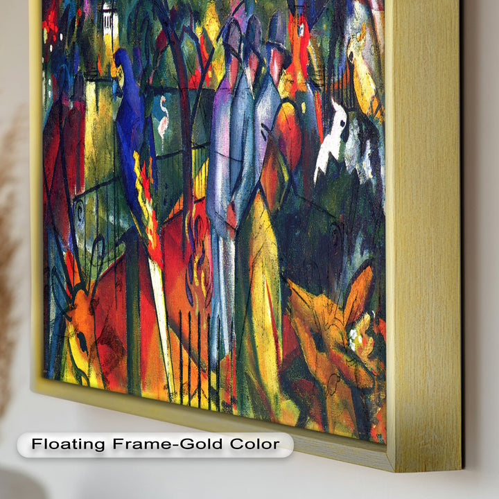 Tropical Garden with Parrots and Men – Modern Oil Painting