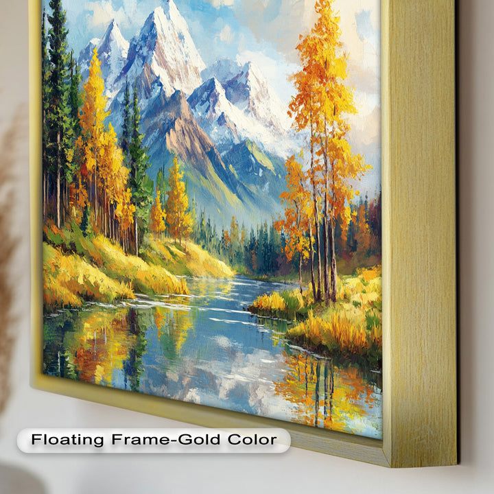 Golden Autumn Peaks – Mountain Landscape Oil Paintings