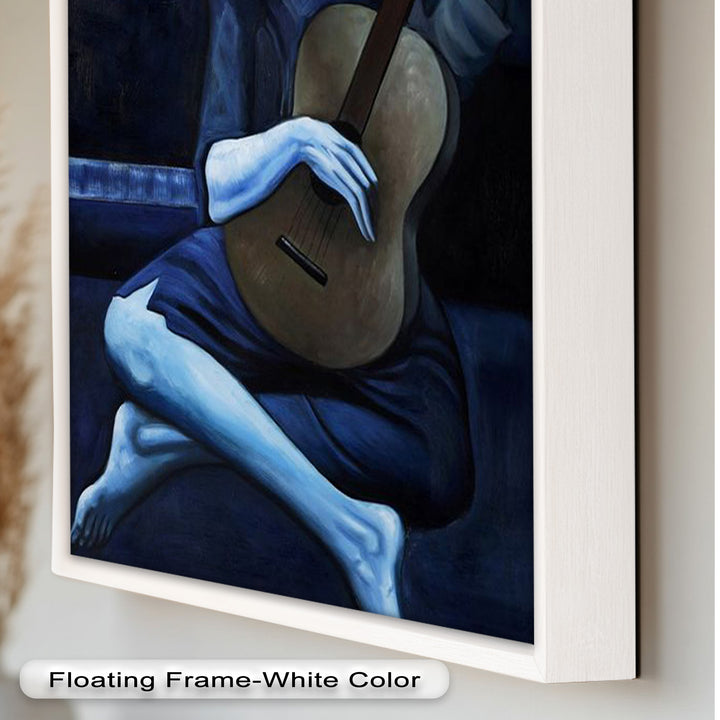 Melancholy Strings – Blue Period-Inspired Guitarist Oil Painting