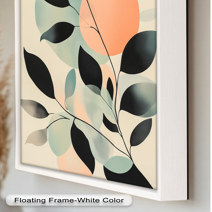Blush Eclipse – Minimalist Botanical Silhouette Oil Painting