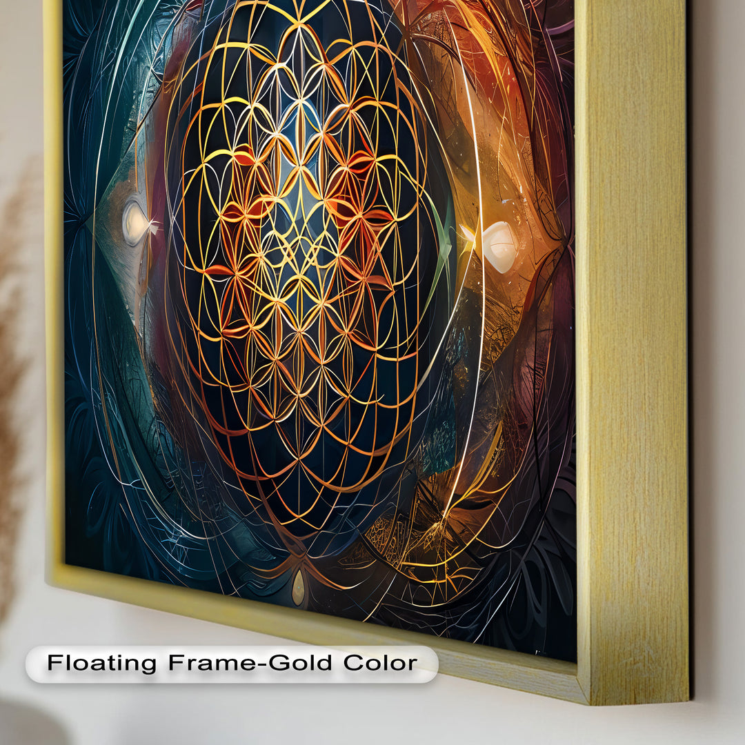 Spiritual Wall Art-Sacred Geometry Flower of Life Oil Painting