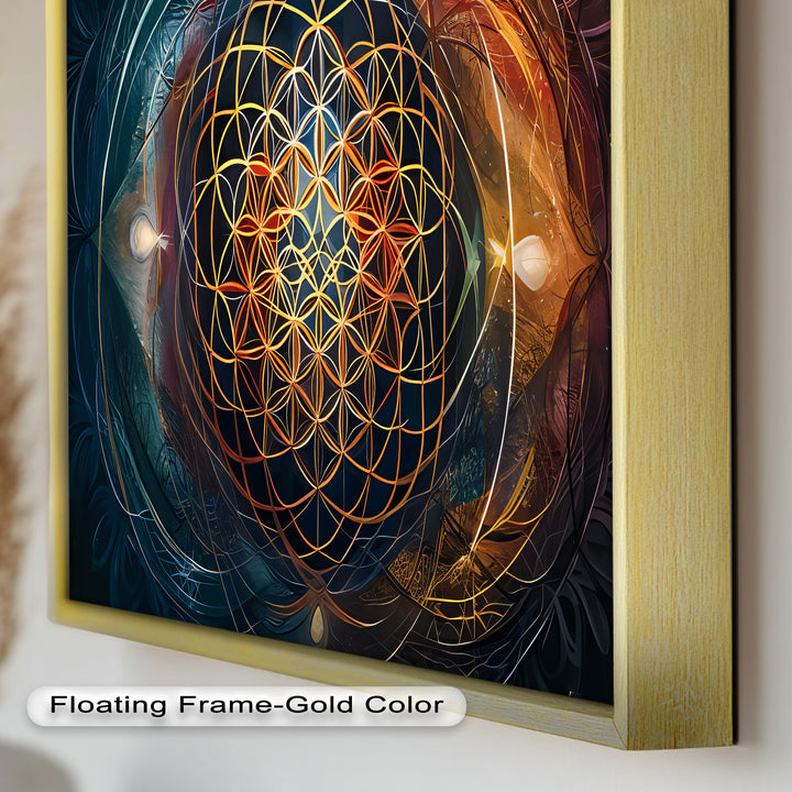 Spiritual Wall Art-Sacred Geometry Flower of Life Oil Painting