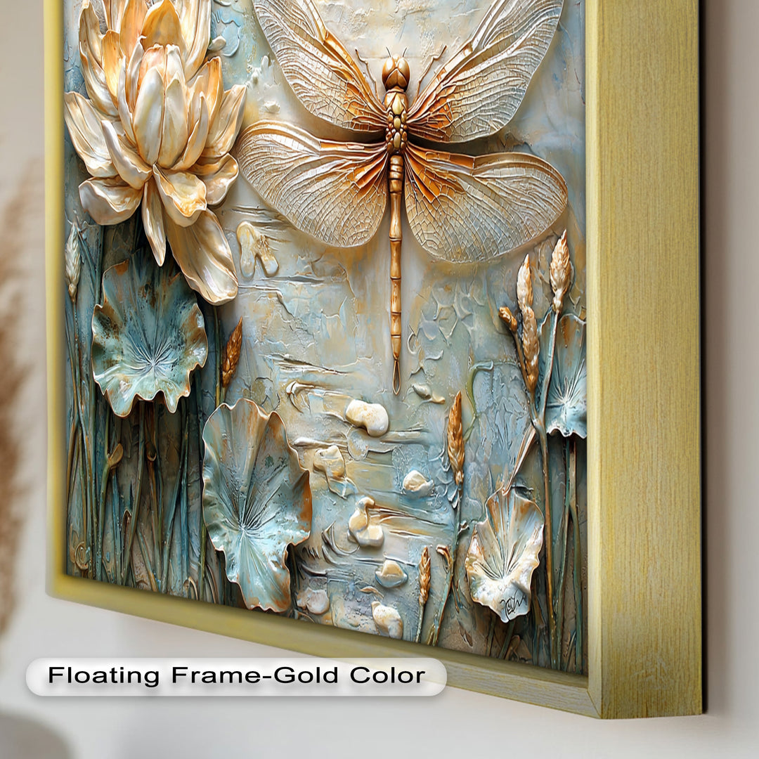 Retro Dragonflies and Flowers – Elegant Nature-Inspired Oil Painting