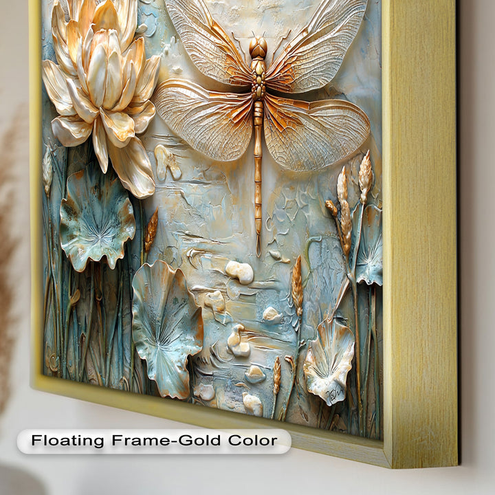 Retro Dragonflies and Flowers – Elegant Nature-Inspired Oil Painting