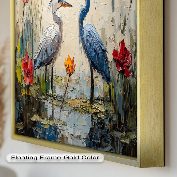 Pair of Herons – Animal Oil Painting