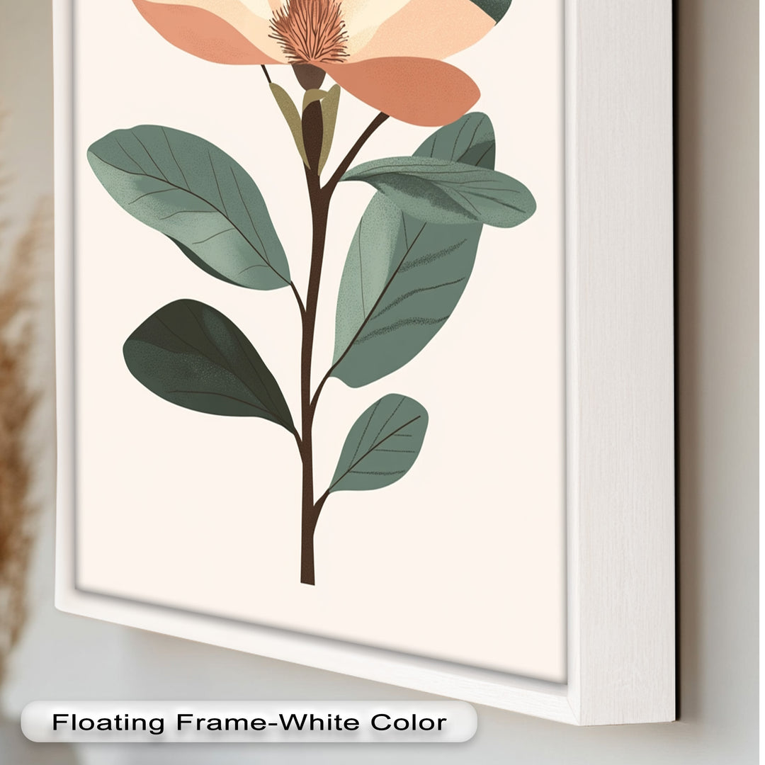 Minimal Magnolia – Elegantes botanisches Ölgemälde