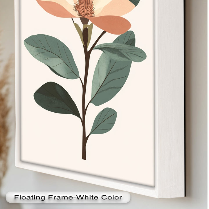 Minimal Magnolia – Elegantes botanisches Ölgemälde