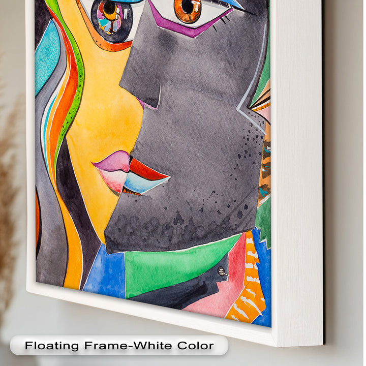 Dual Visions – Vibrant Abstract Faces Picasso Oil Painting