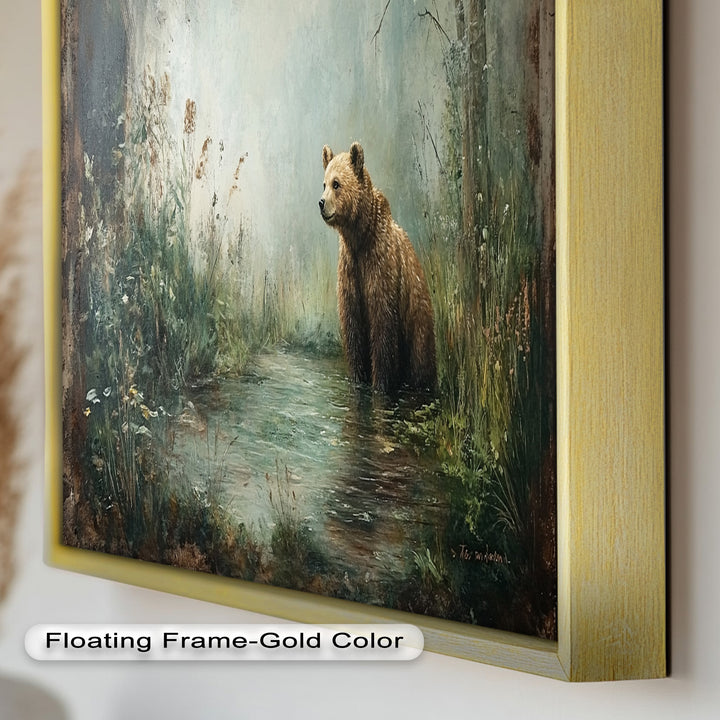 Brown Bear by the Water - Animal Oil Painting