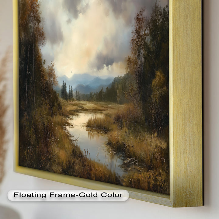 Goldene Ruhe in der Abenddämmerung – Ölgemälde aus dem Hudson River Valley