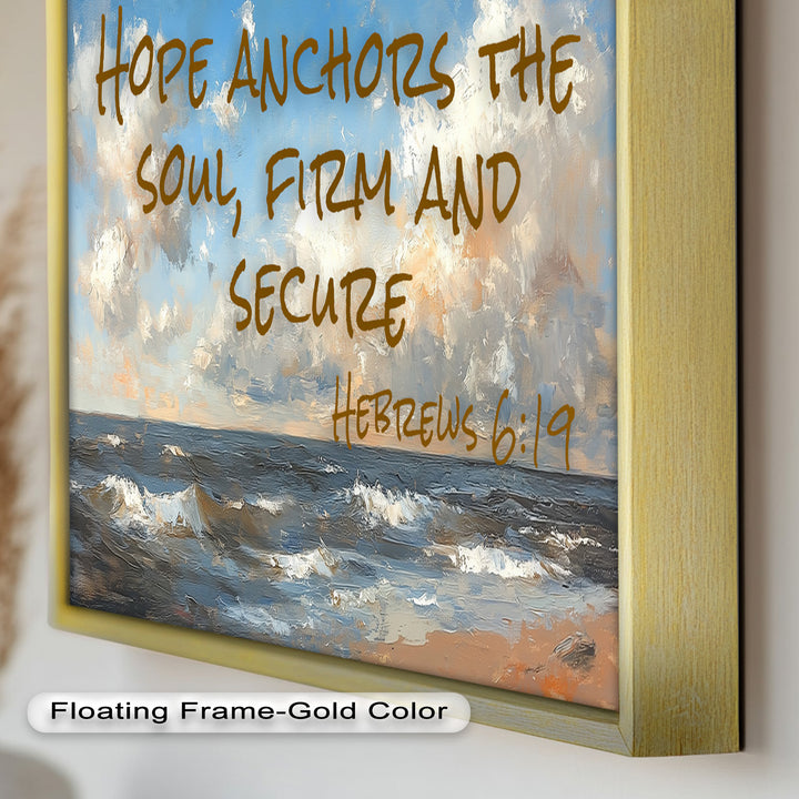 Hebrews 6:19 Bible Verse Oil Painting – Anchor of Hope Wall Art