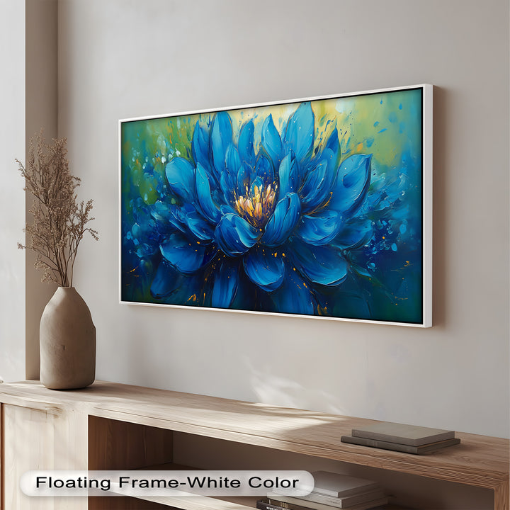 Golden-Centered Lotus in Bloom - Flower Oil Painting
