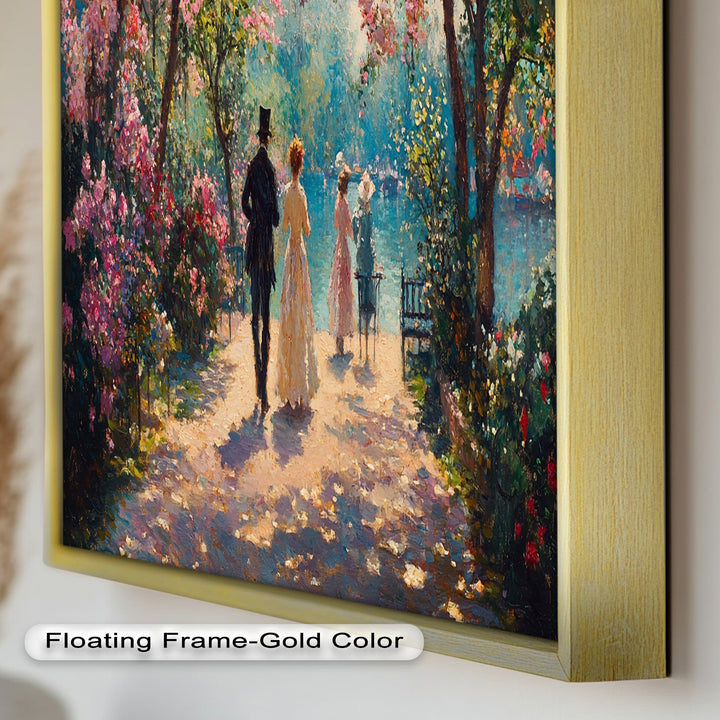 Springtime Promenade – Romantic Garden Path Impressionist Oil Painting