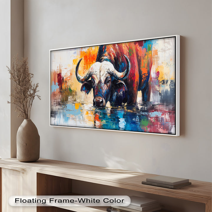Water Buffalo at River’s Edge – Oil Painting