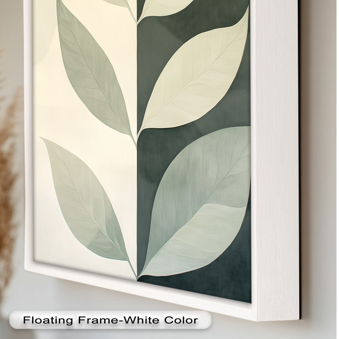 Minimalist Leaf  – Monochrome Botanical Oil Painting