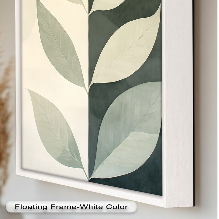 Minimalist Leaf  – Monochrome Botanical Oil Painting
