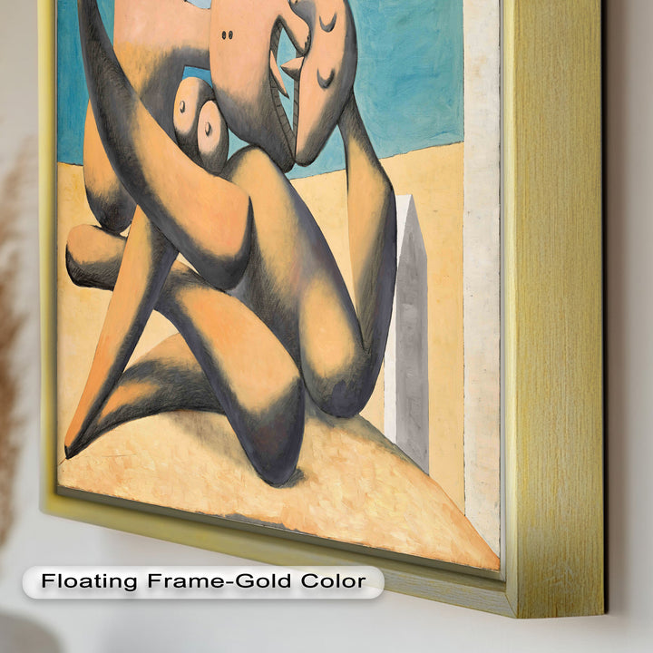 Lovers by the Sea – Abstract Embrace Picasso Oil Painting