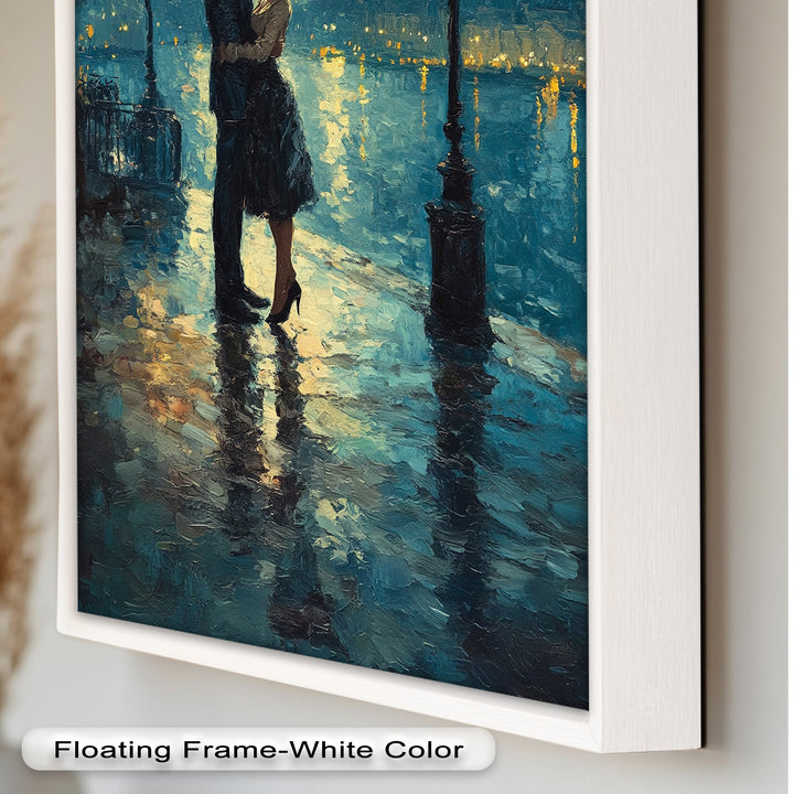 Romantic Couple Under Moonlight - Love Oil Painting