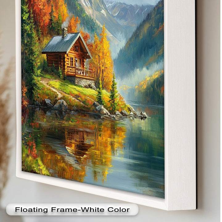 Herbst-Retreat – Berghütte am Lake Hudson River Ölgemälde