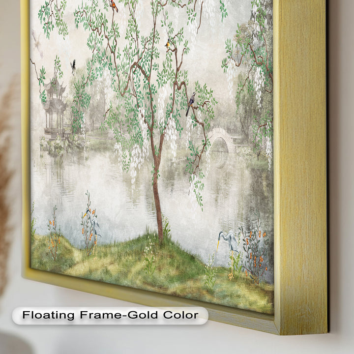 Chinoiserie-Baum – Elegantes orientalisches Ölgemälde