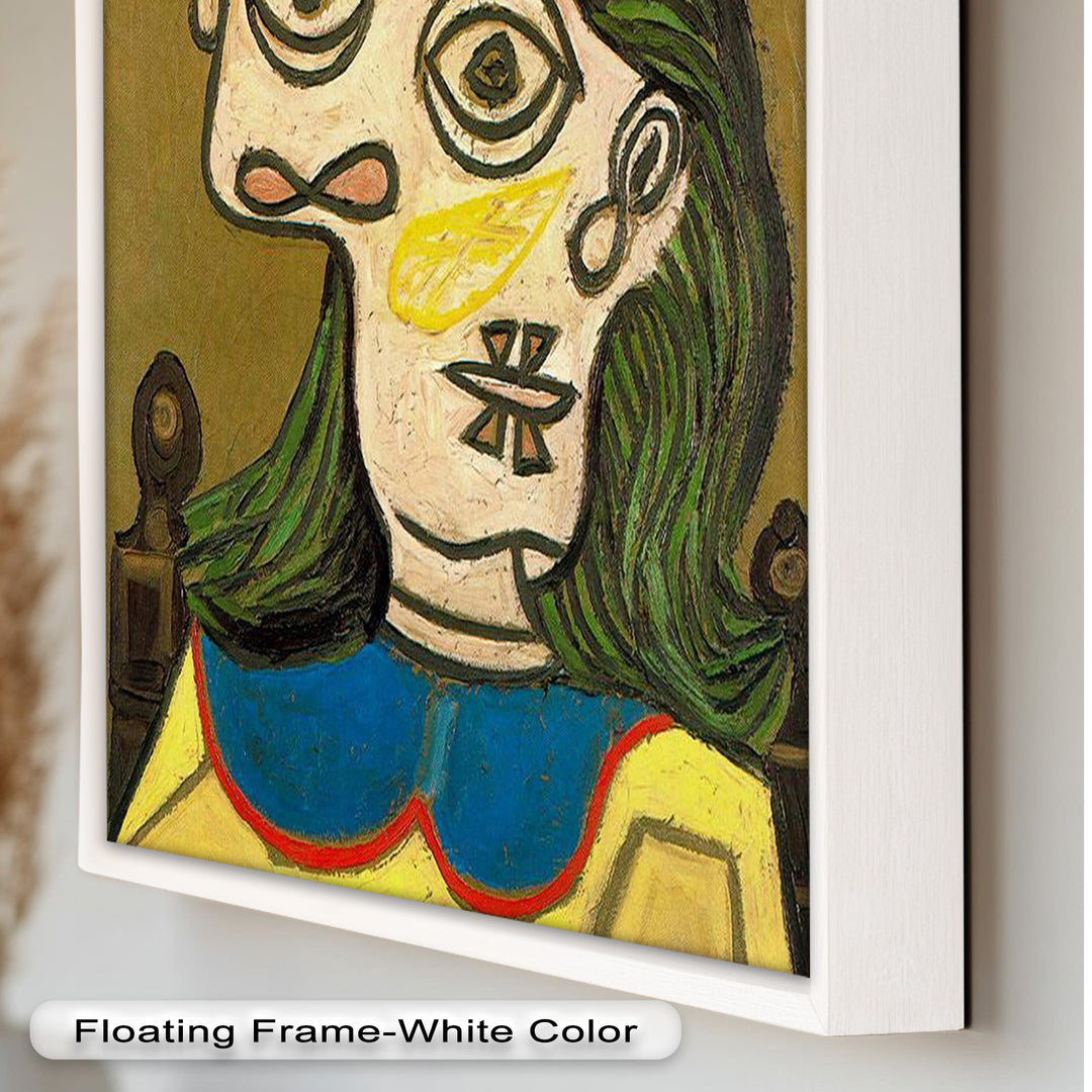 Whimsical Hat – Abstract Female Portrait with Flower Detail Picasso Oil Painting