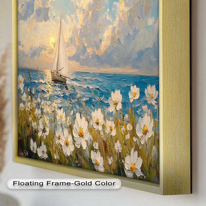 Sailing into Serenity – Framed Oil Painting