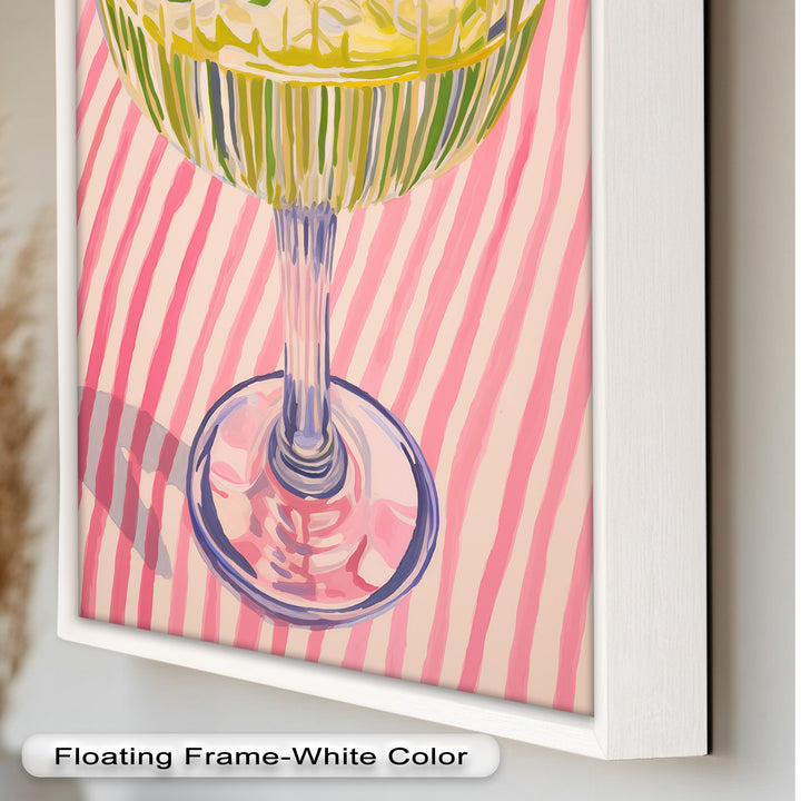 Lime Cocktail Pop Art – Modern Pink Kitchen Decor Oil Painting