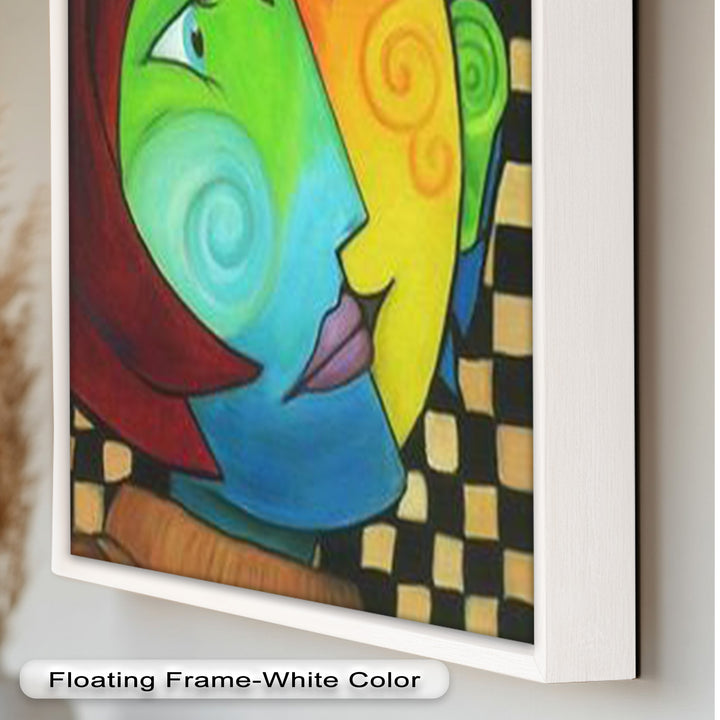 Colorful Duality – Surreal Portrait Fusion in Picasso Oil Painting