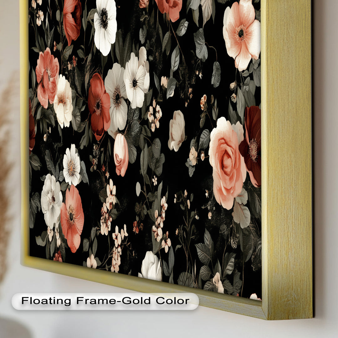 Vintage Garden Blooms Wall Art – Floral Oil Painting