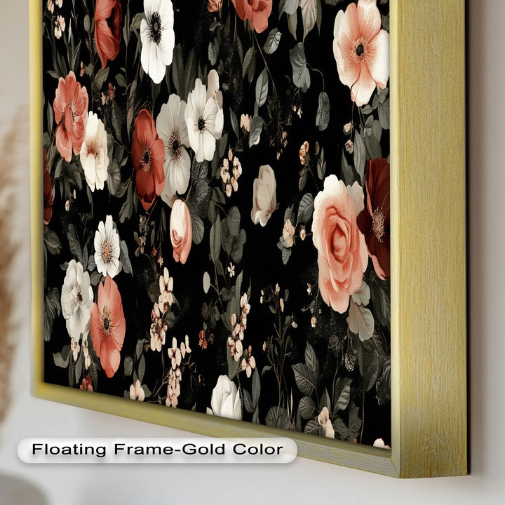 Vintage Garden Blooms Wall Art – Floral Oil Painting