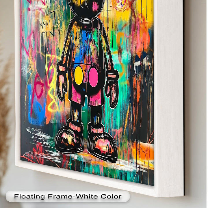 Crowned Chaos – Neon Royal KAWS Oil Painting