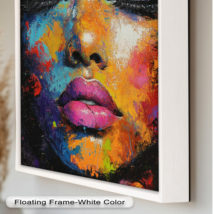 Chromatic Reverie – Bold Female Portrait in Abstract Oil Painting