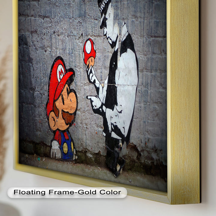 Mario Meets the Law – Banksy Oil Painting