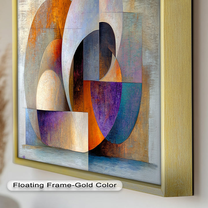 Farbige geometrische Kunst – Abstrakte moderne Ölmalerei