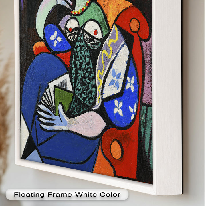 Woman with a Book – Cubist Interior Portrait Picasso Oil Painting