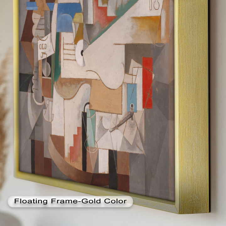 Geometric Forms and Layered Structure – Cubist Oil Painting