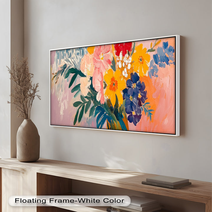 Boho Bloom – Fauvistisches Blumenölgemälde