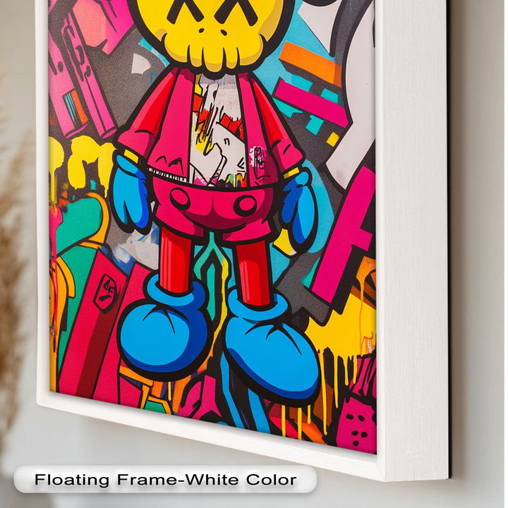 Neon Rebellion – KAWS Graffiti Ölgemälde