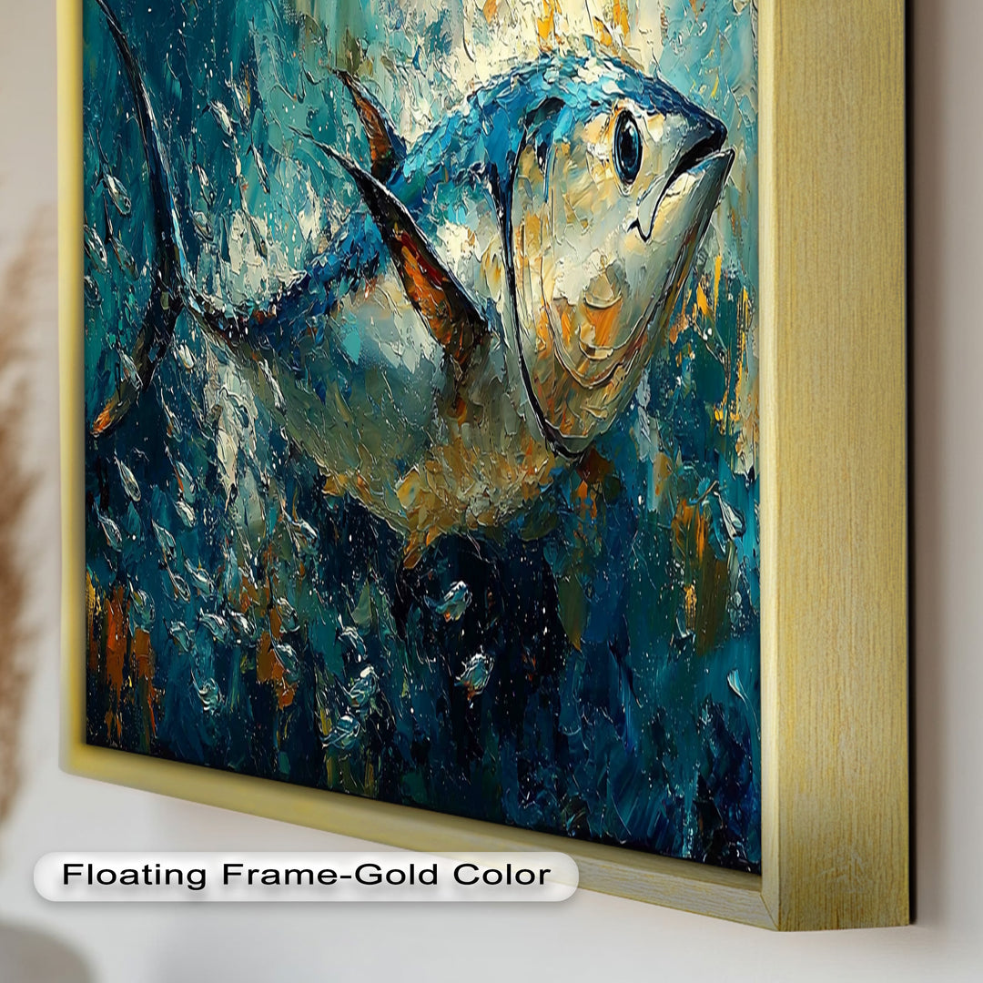 Bluefin Tuna in Ocean Current – Animal Oil Painting