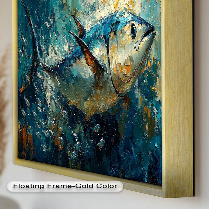 Bluefin Tuna in Ocean Current – Animal Oil Painting