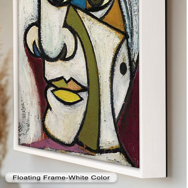 Bold Gaze – Geometric Abstract Portrait Picasso Oil Painting