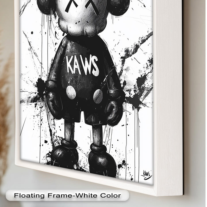 Black & White Figure – KAWS Graffiti Oil Painting