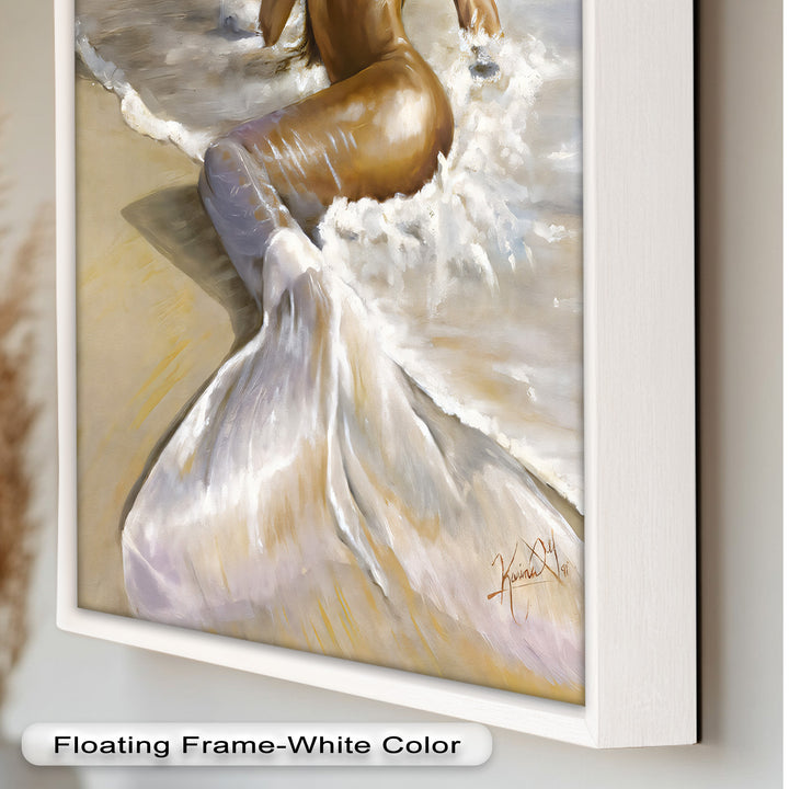 Golden Tide – Sensual Mermaid Oil Painting