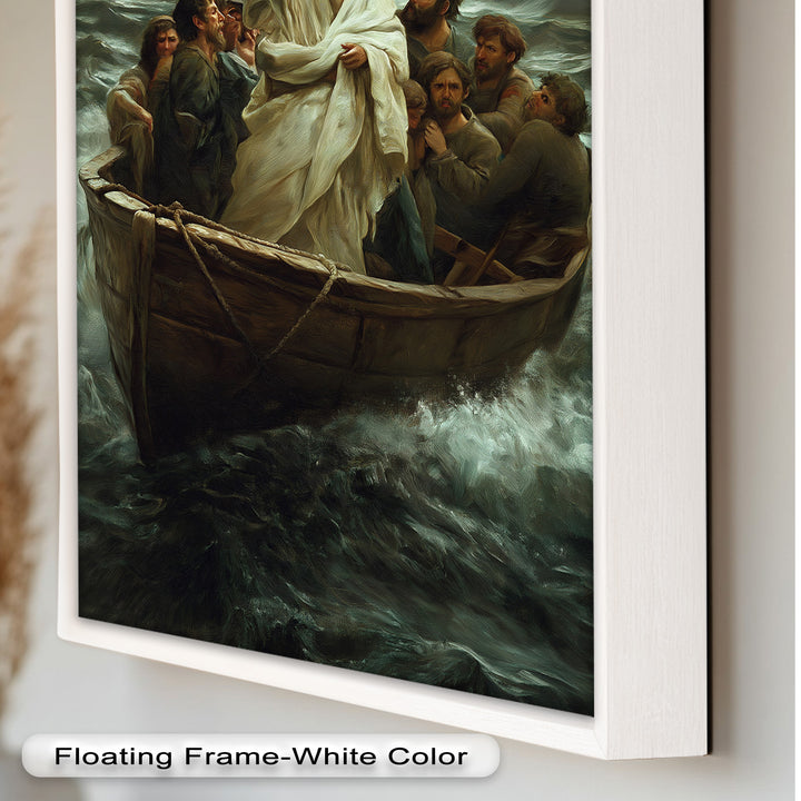 Jesus Calming the Storm Wall Art – Religious Oil Painting