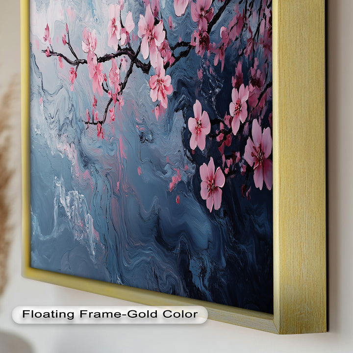 Cherry Blossom Branch Wall Art – Floral Oil Painting