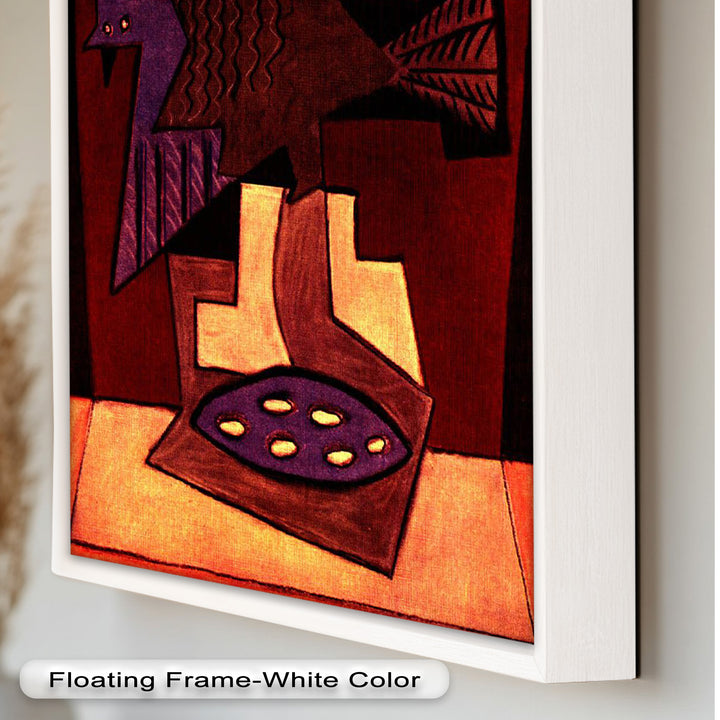Geometric Bird Abstract Wall Art – Modern Cubist Oil Painting
