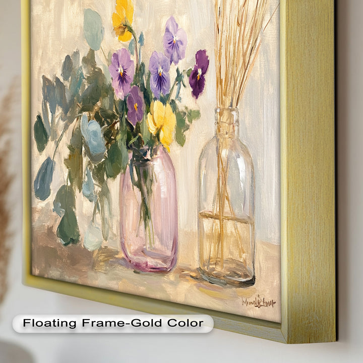 Purple & Yellow Flowers – Botanical Oil Painting