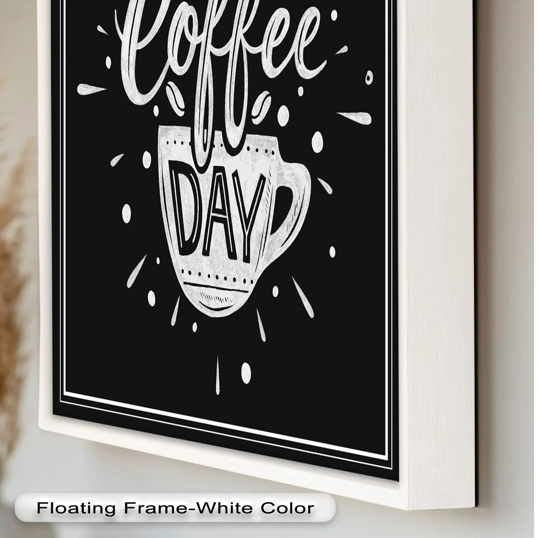 Happy Coffee Day – Fun Typography Oil Painting - MyPhotoStation