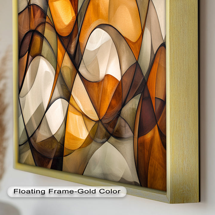 Golden Flow – Geometrisches Ölgemälde