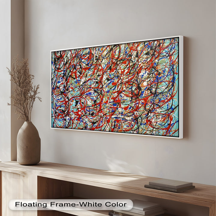 Energetic Action Painting Wall Art – Abstract Oil Painting